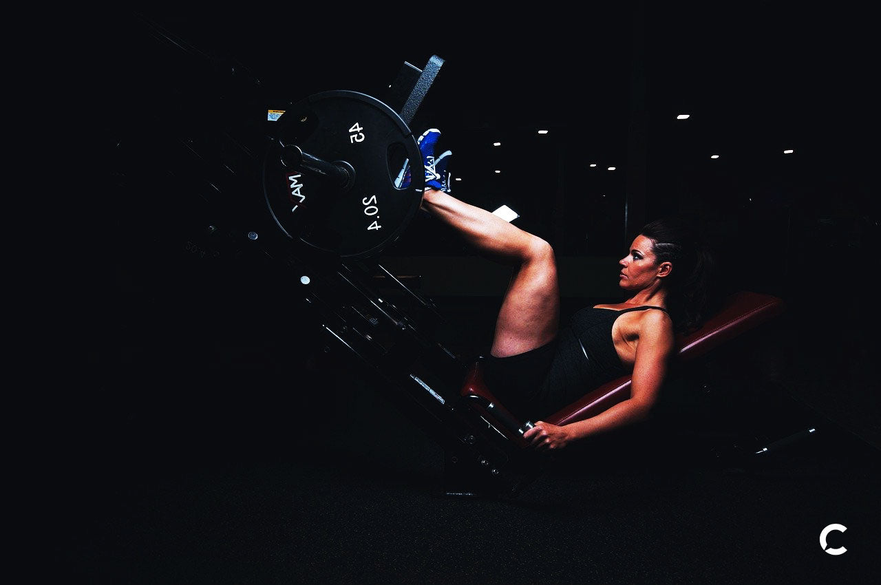 woman doing leg press exercise