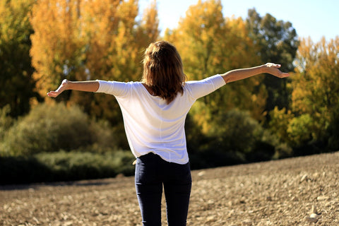 happy woman outdoors