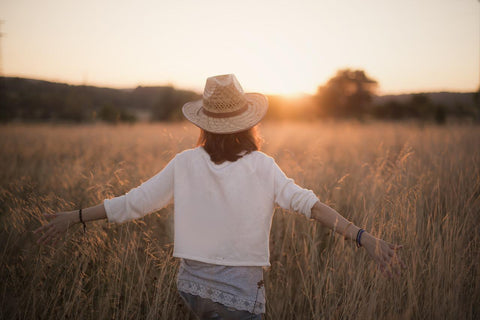 woman sunset